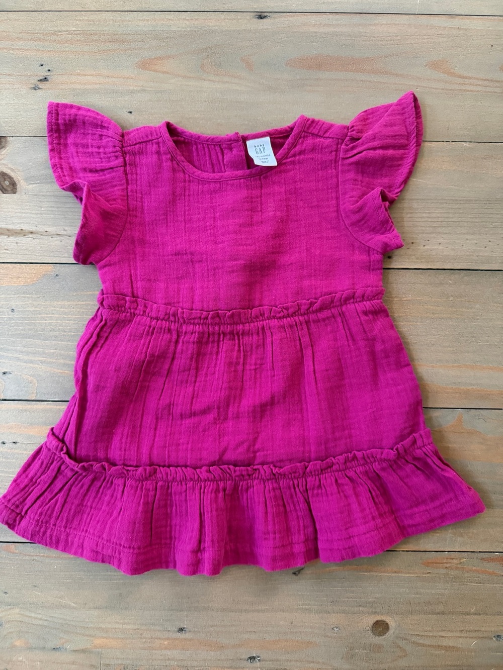 Baby Gap Kids Fuchsia Flutter-Sleeve Dress - 6-12 Months
